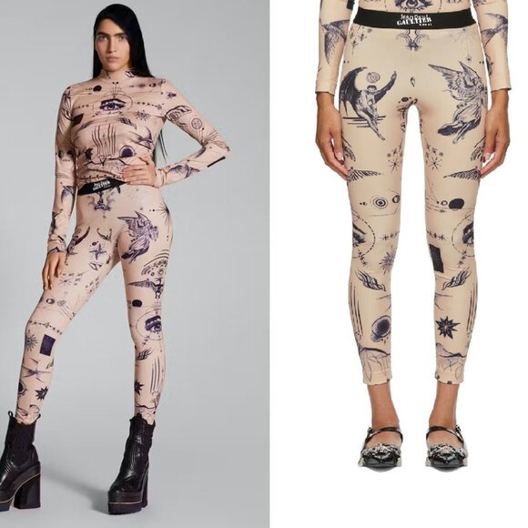 Jean Paul Gaultier Pants - Jean Paul Gaultier x Sacai Dr. Woo Graphic Leggings 1 Small NWT